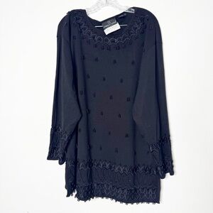 Carol Little A Pea In the Pod Vintage Beaded Wool Blend Sweater Dress Size Large